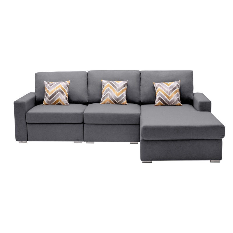 Nolan - Fabric 3 Piece Reversible Sectional Sofa