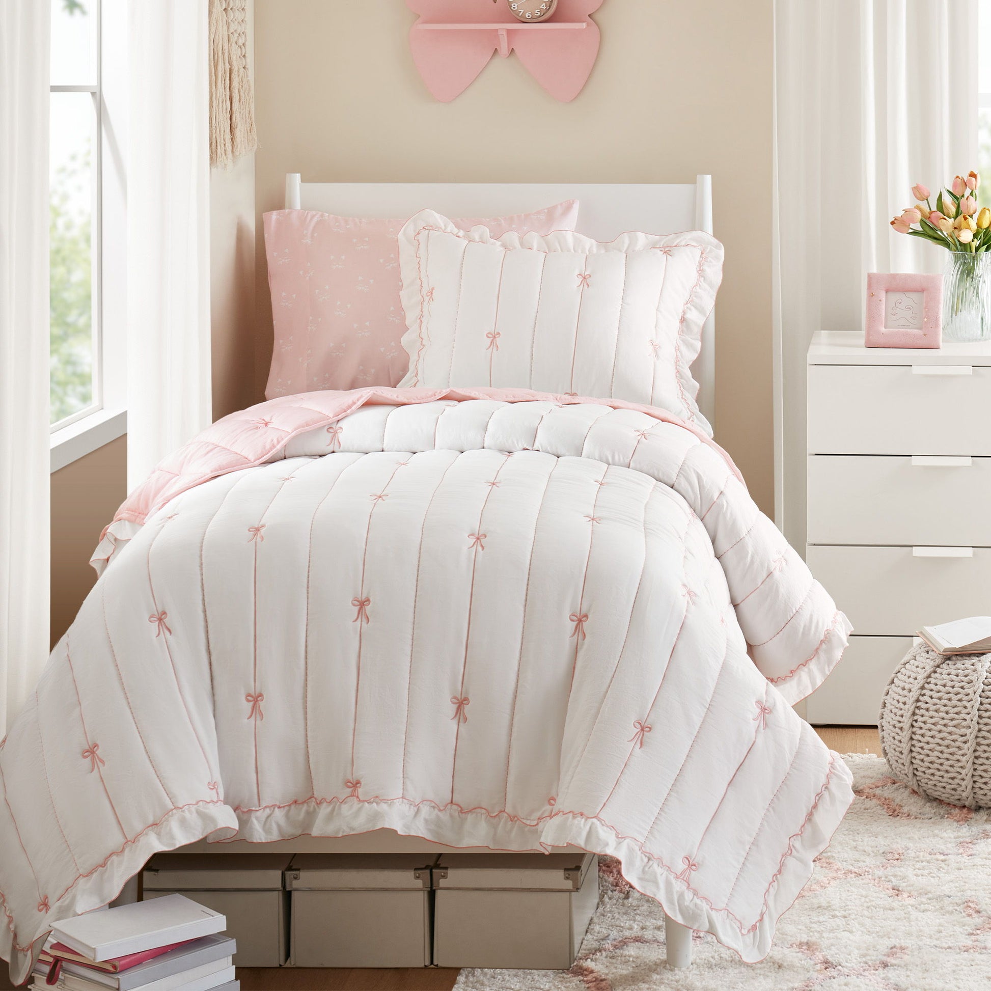 Liv - Twin Quilt Set - Pink