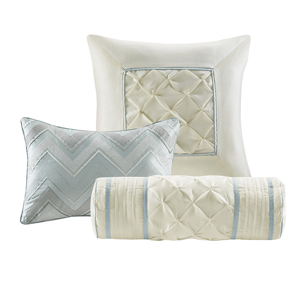 Laurel - Queen 7 Piece Tufted Comforter Set - Seafoam