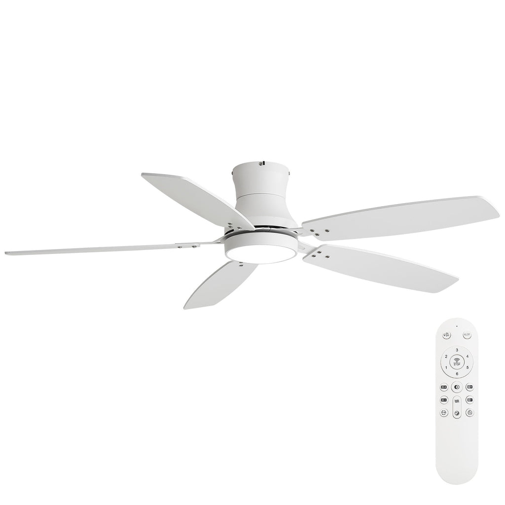 42" Ceiling Fan With Light, Tri Color Dimmable, DC Motor, 5 Blades