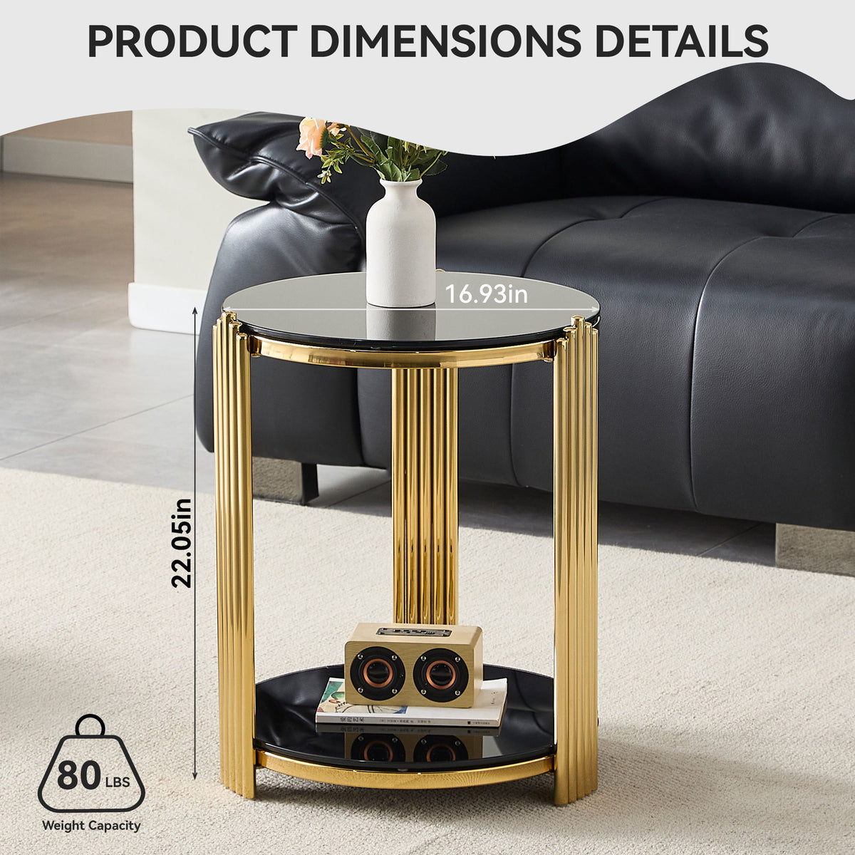 Round Table With Double Layer Storage