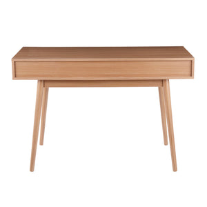 Pebble - Contemporary Double Desk - Natural / White