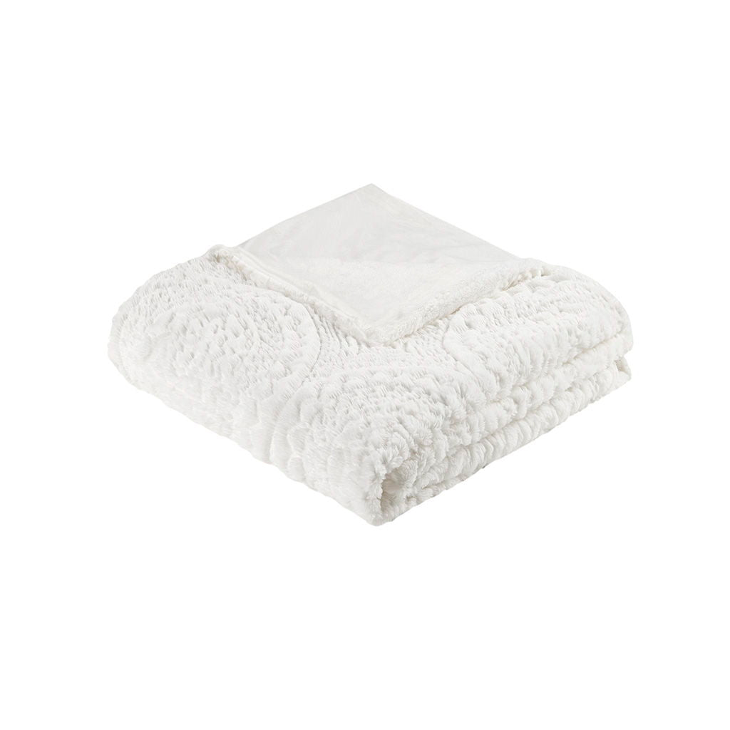 Arya - King Embroidered Medallion Ultra Duvet Cover Set - Ivory