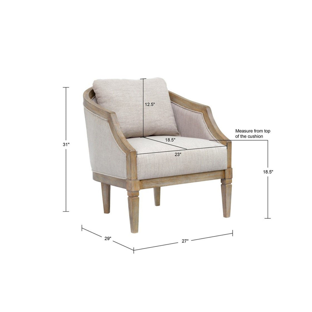 Classic Chair With Jacquard Upholstery - Beige