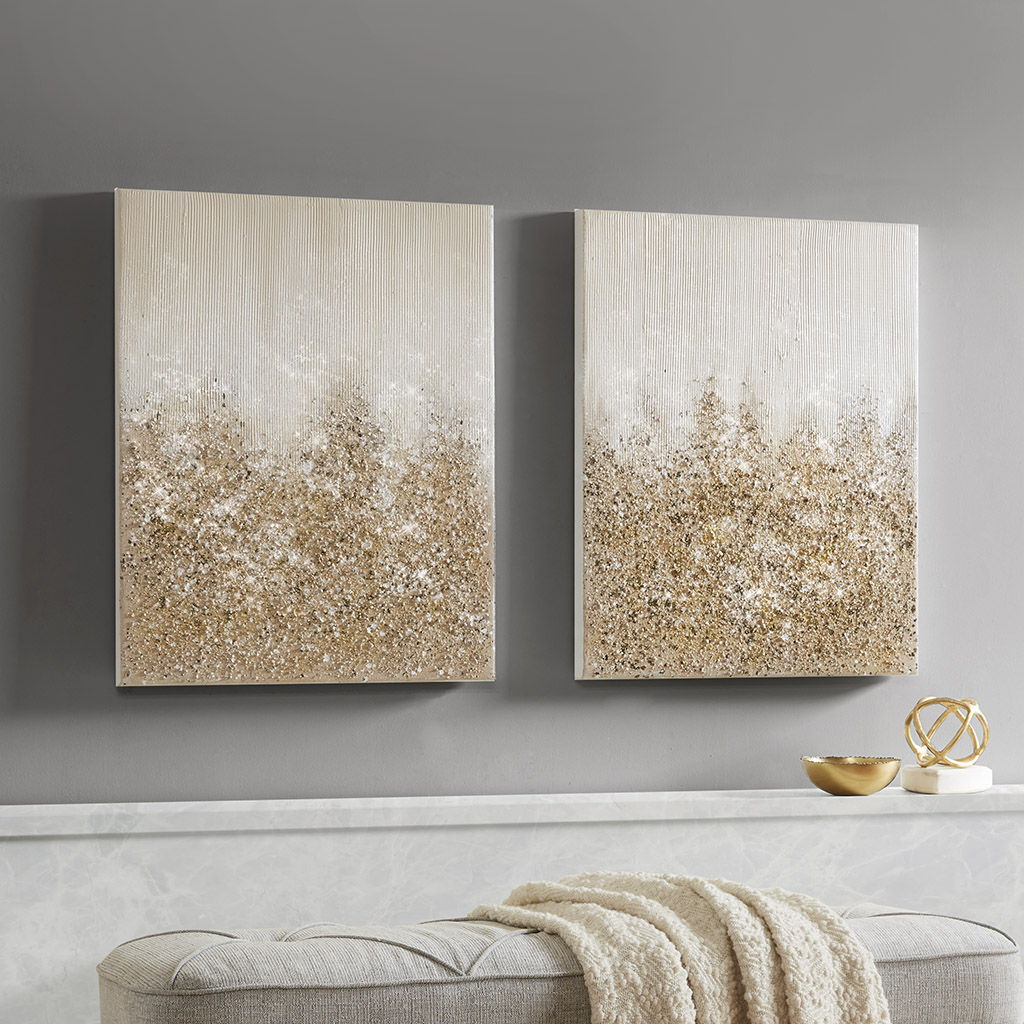 Glimmer - Glitz Canvas (Set of 2) - Gold