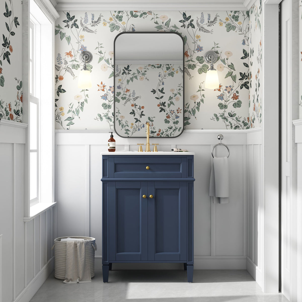 Modern Bathroom Vanity With Tip-Out Drawer And Soft-Close Hinges