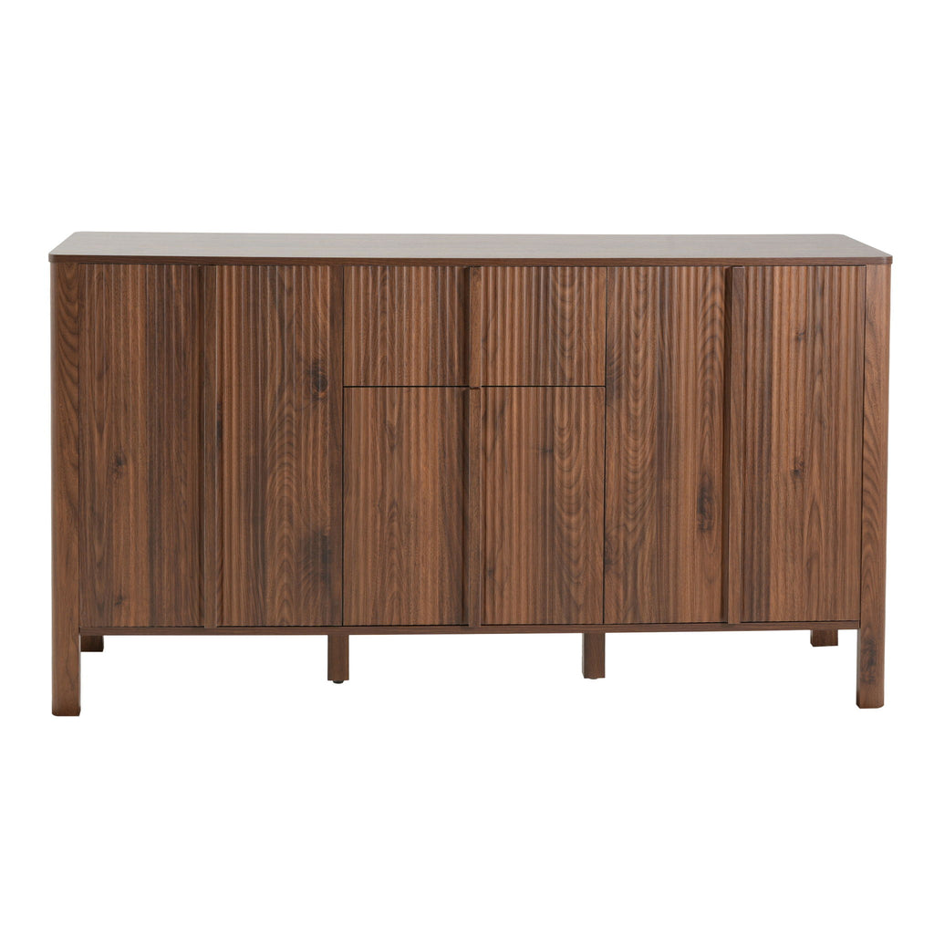 Colored Fluted Sideboard With 3 Doors And 1 Drawer