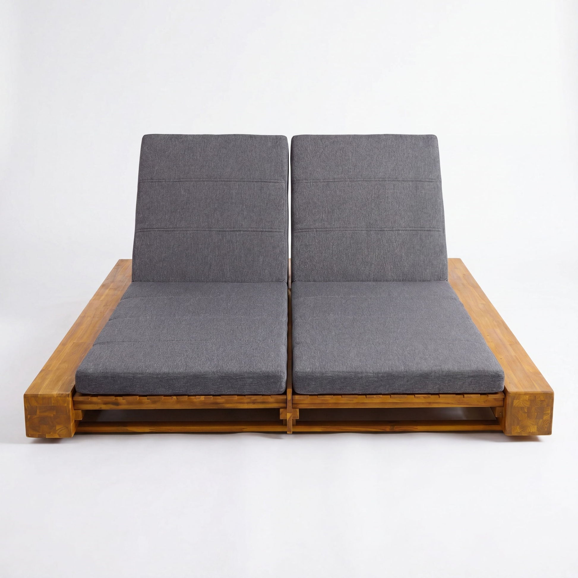 Outdoor Chaise Lounge With Cushions, Adjustable Backrest