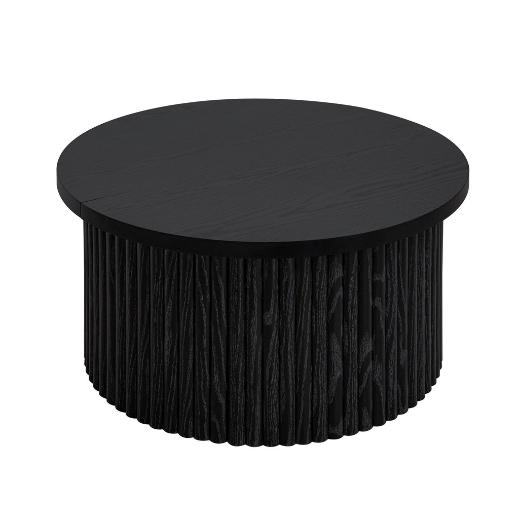 Coffee Table, Round Coffee Table, Modern Side Tables Accent End Table For Living Room, Apartment - Black