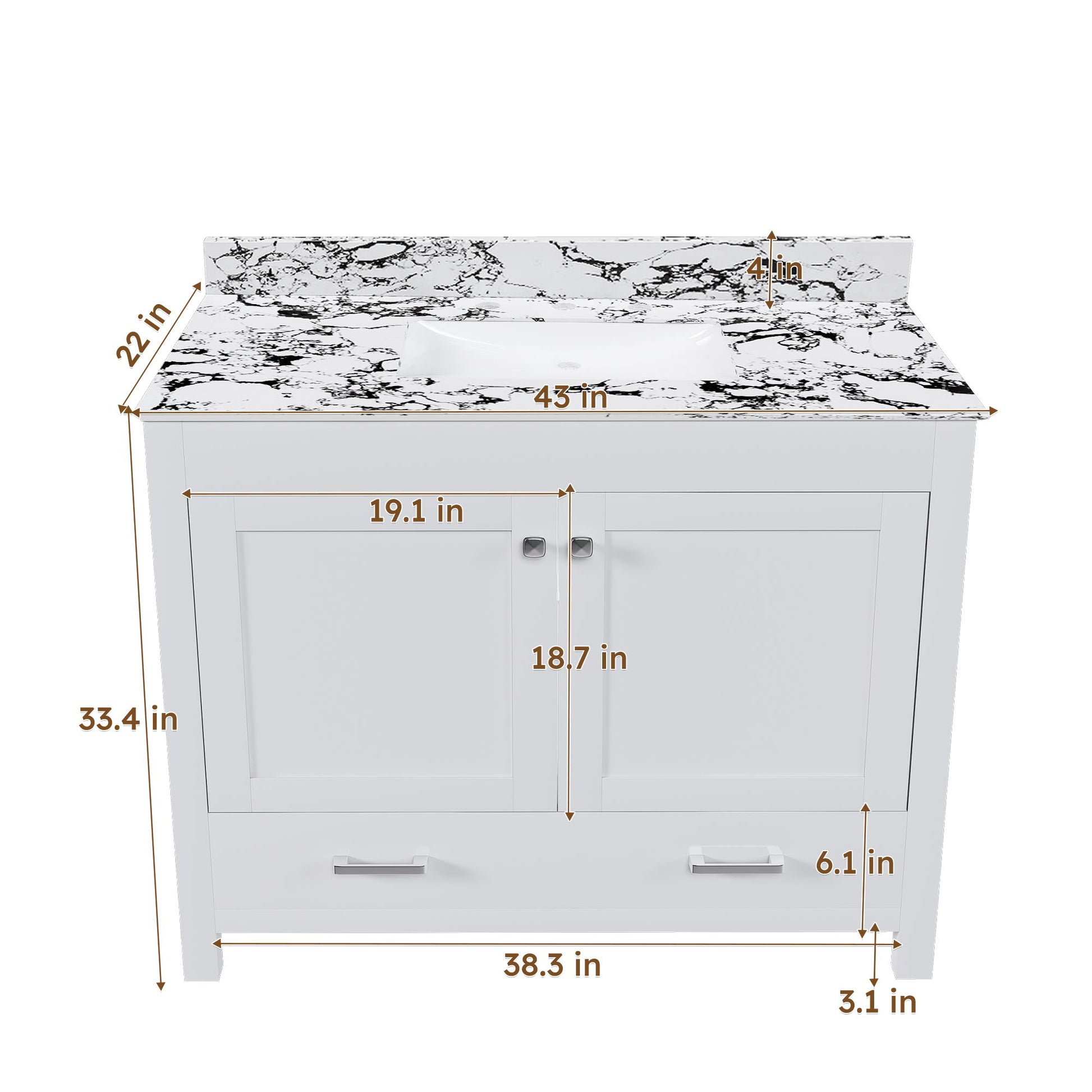 Bathroom Vanity With Storage - White