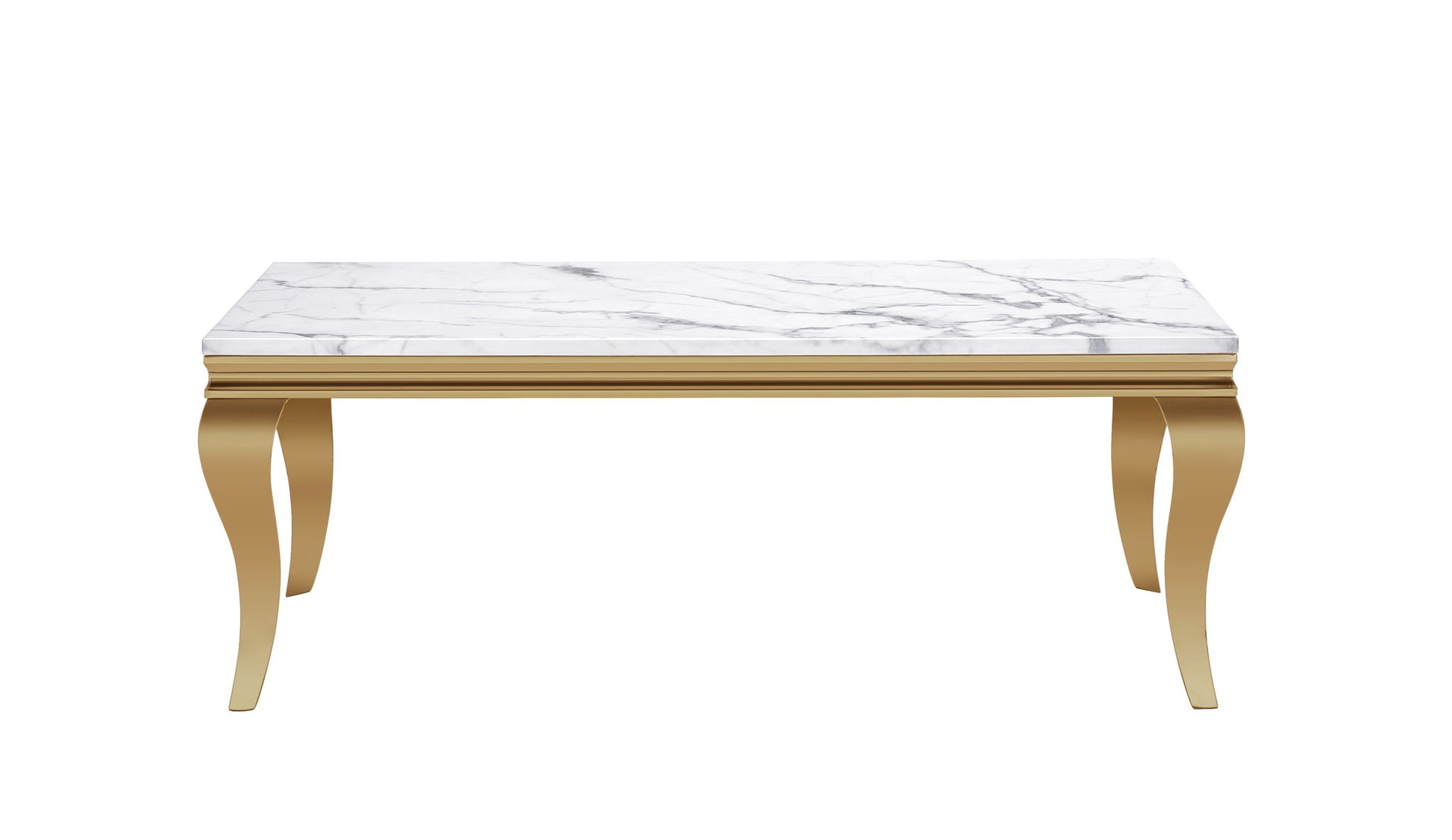 Marble Printed Rectangular Table, Stainless Steel Legs