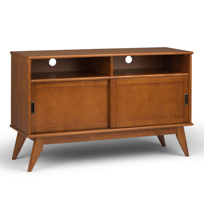 Draper - Mid Century Tall TV Media Stand - Teak Brown