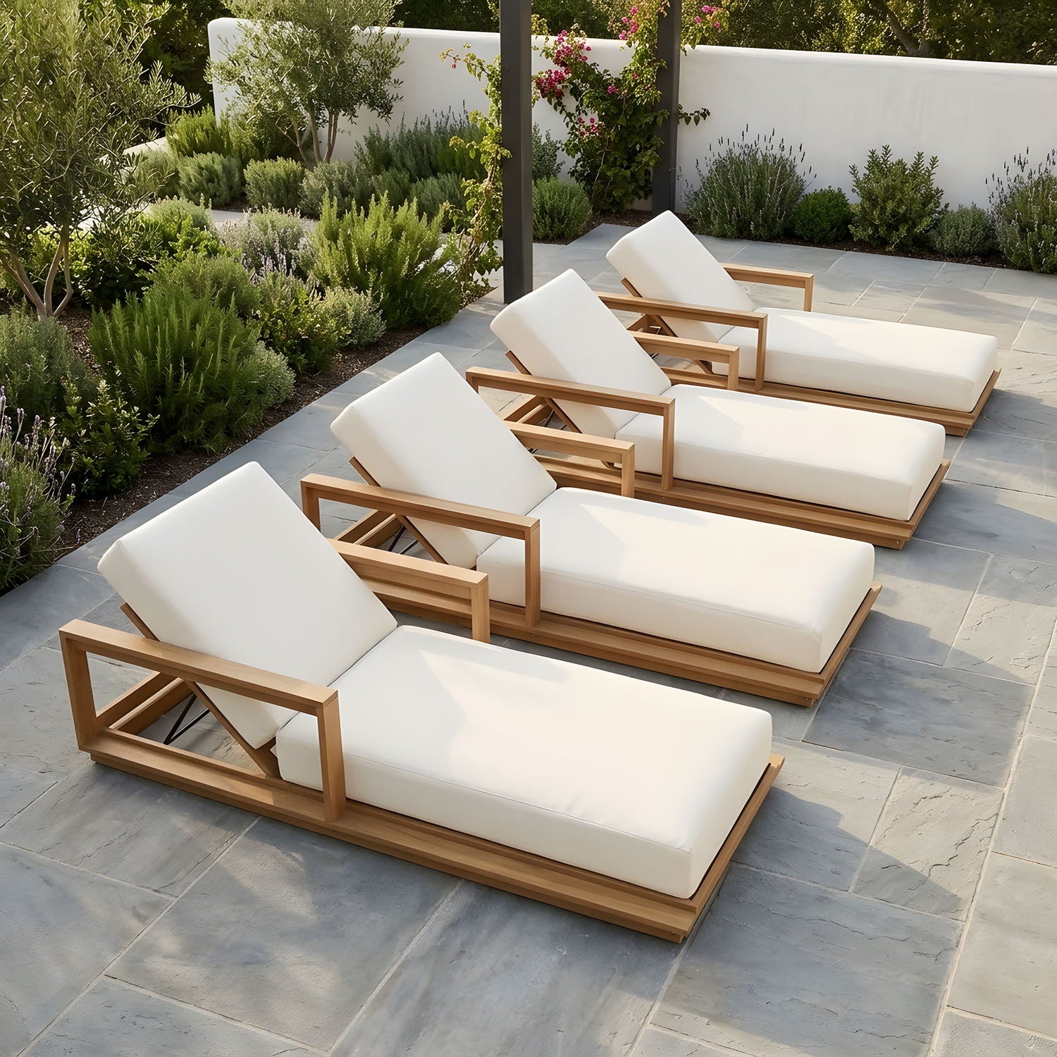 Modern Sunlounger With 5 Position Adjustable Backrest