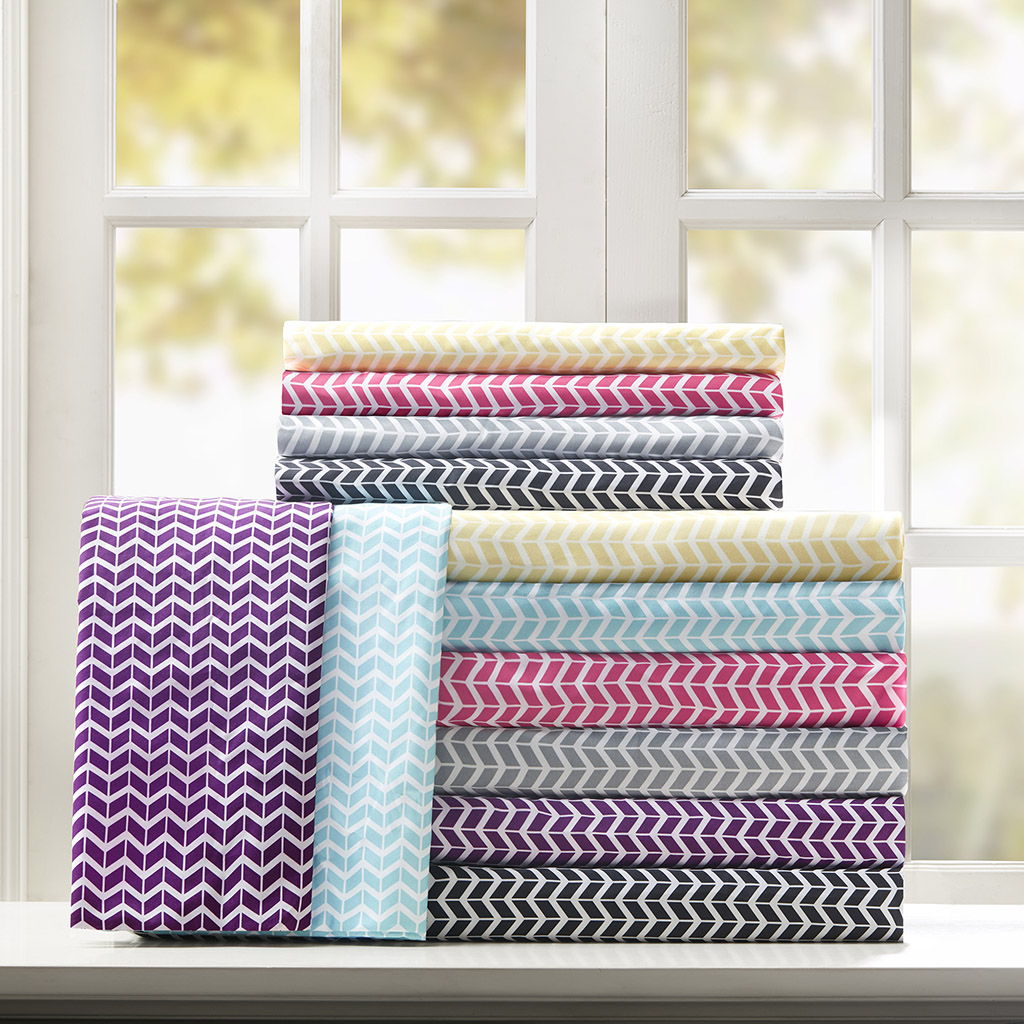 Chevron - Twin Printed Sheet Set - Aqua