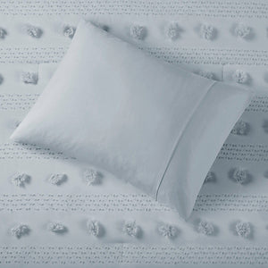 Lucy - Clip Jacquard Twin Comforter Set - Blue