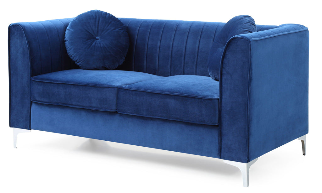 Glam Styled Micro Suede Velvet Loveseat