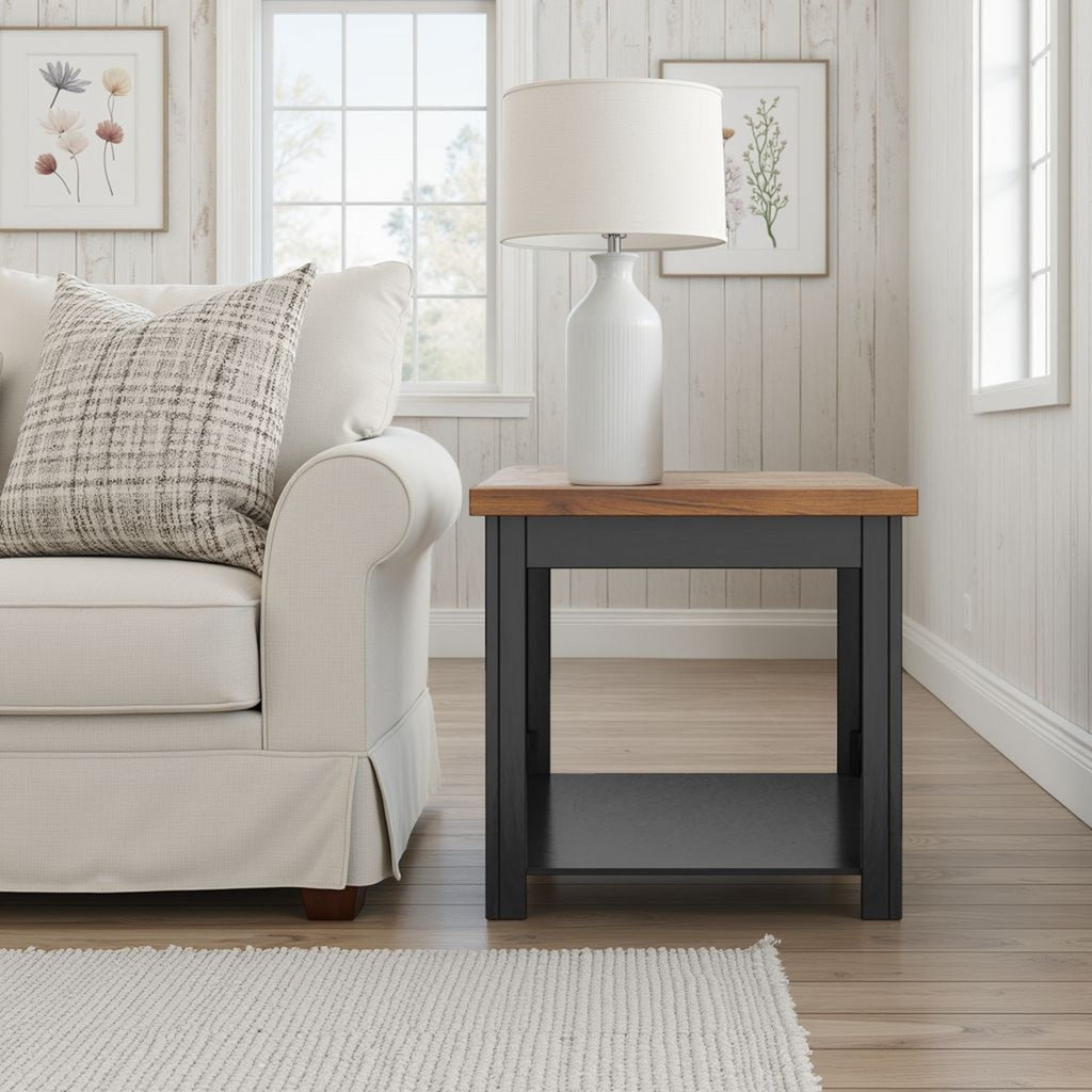 Side Table - Black / Whiskey