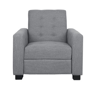 Contemporary Recliner Chair With Push Back Function And Birchwood Legs