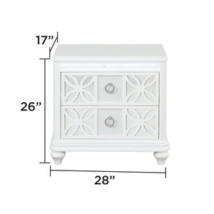 Abigale - 2 Drawer Nightstand With LED - White