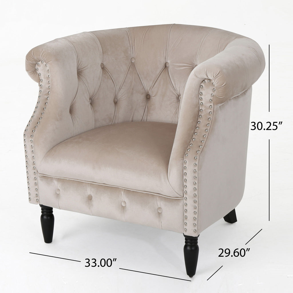 Celestialis - Upholstered Club Chair With Tub Design And Rolled Recessed Armrests