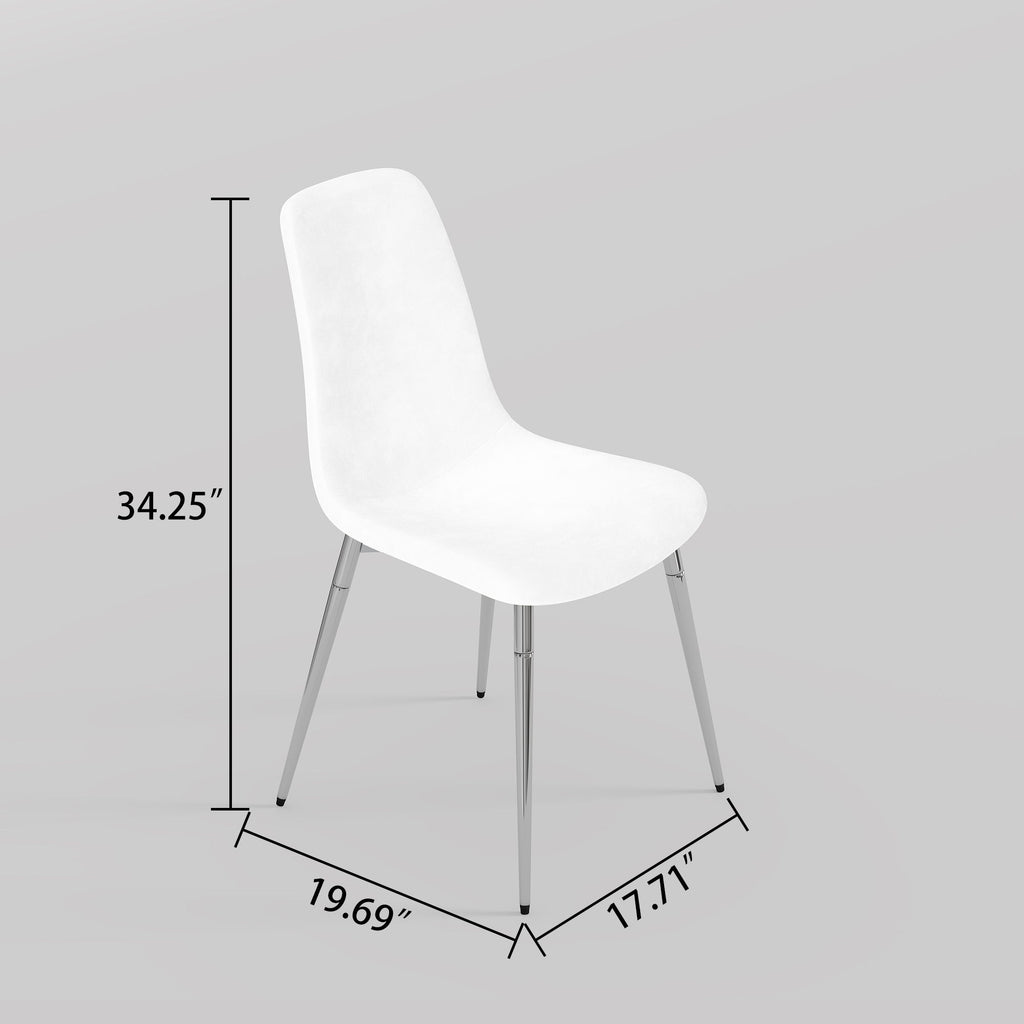 Dining Chairs, Upholstered Armless Accent Chairs, Classical Appearance And Metal Legs (Set of 4)