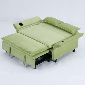 Modern Fabric Multi-Functional Sofa Bed With Adjustable Armrests And Backrests
