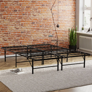 California King Size Bed Base, Mattress Foundation Bed Frame, Bedroom Furniture - Black