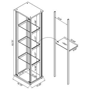 Serena - 4 Shelf Curio Cabinet - Black