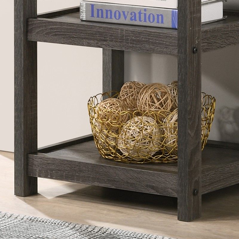 Arine - Console Table With Drawer And Shelves - Gray