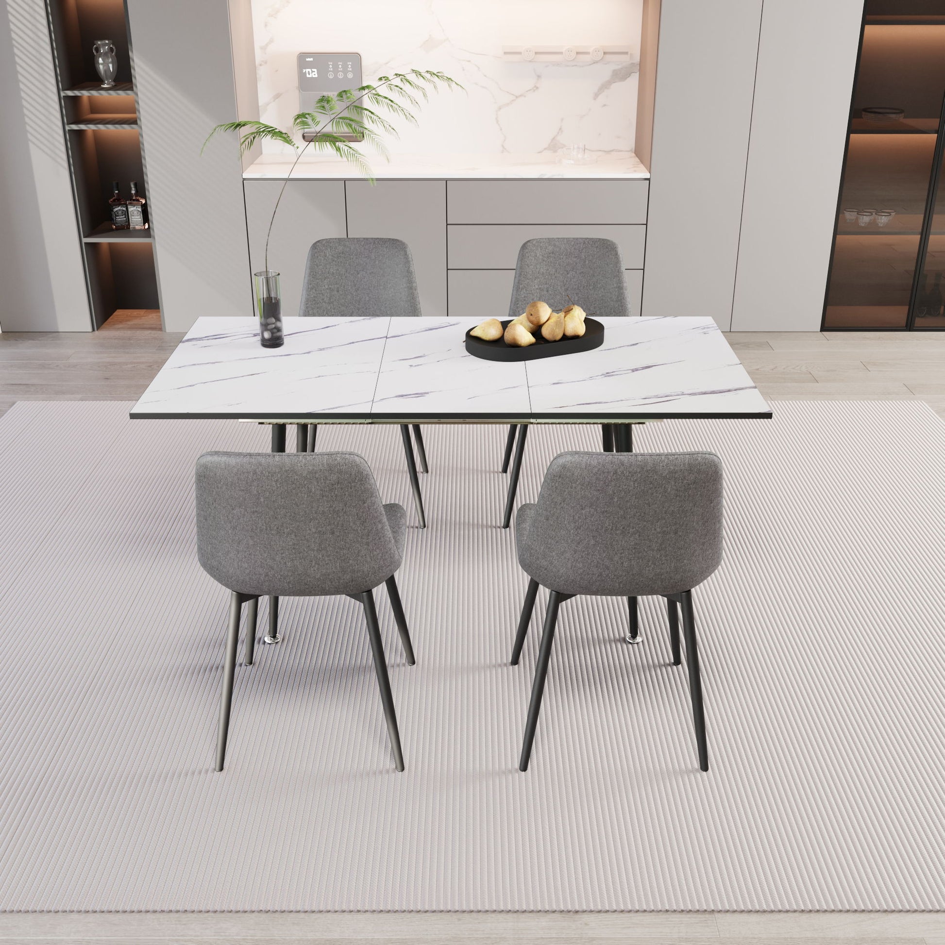 Modern Extendable Dining Table And Chair Set