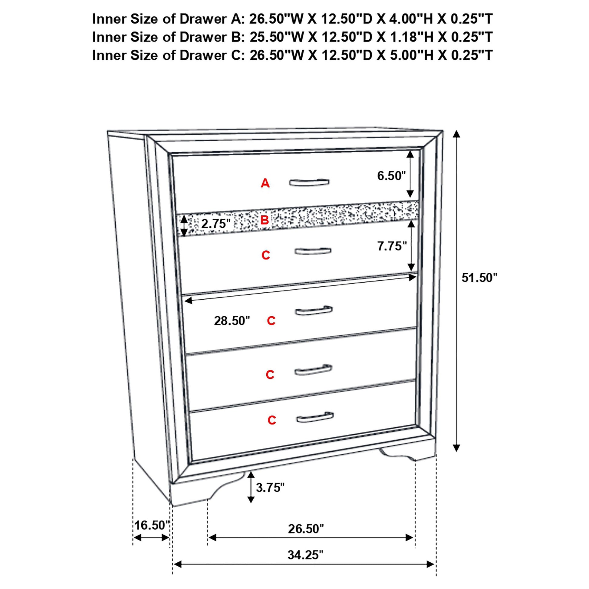 Annie - 6 Drawer Bedroom Chest