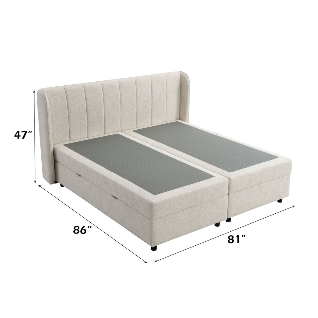 Adonia - Eastern King Storage Bed With Mattress Included - Beige