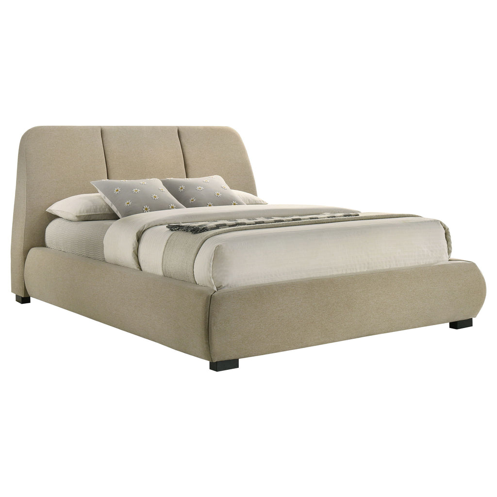 Modern Upholstered Platform Bed With Tufted Headboard