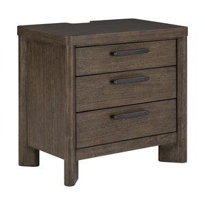 3 Drawer Nightstand With USB - Dark Oak