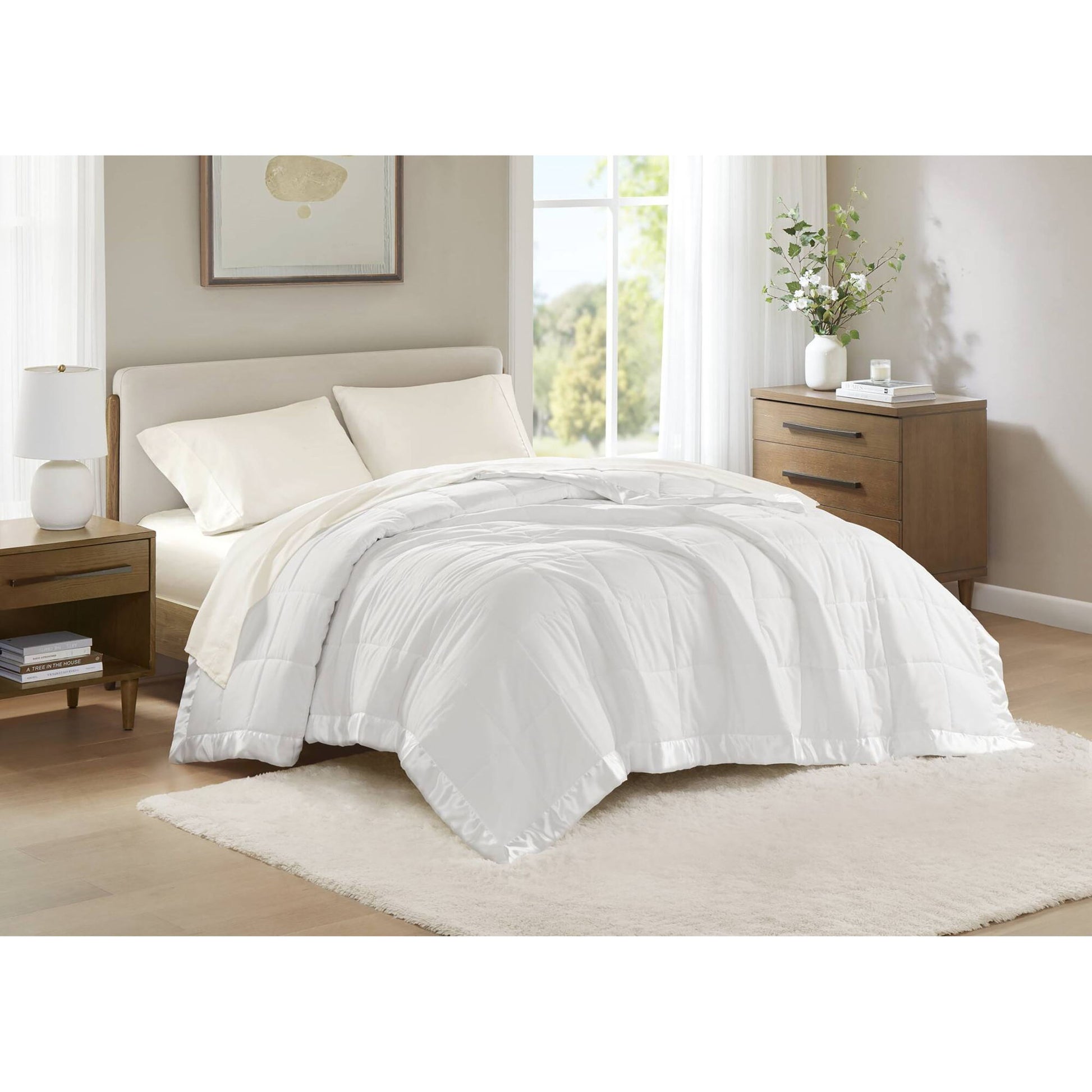 Windom - All Season Hypoallergenic Twin Blanket With 3M Scotchgard - White