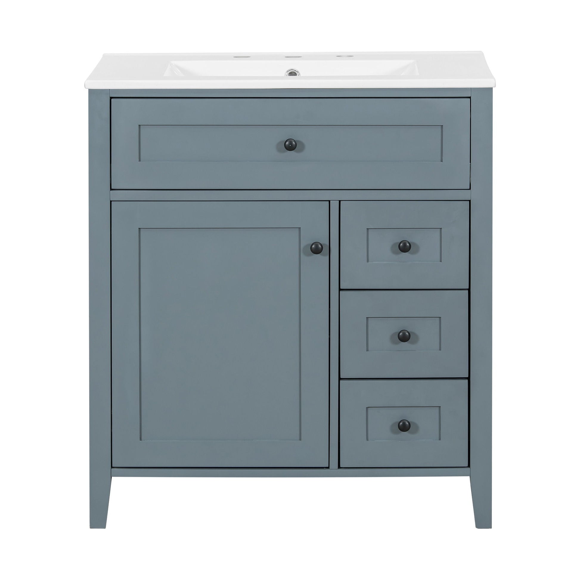 Bathroom Vanity With Sink, 3 Drawers And Adjustable Shelf