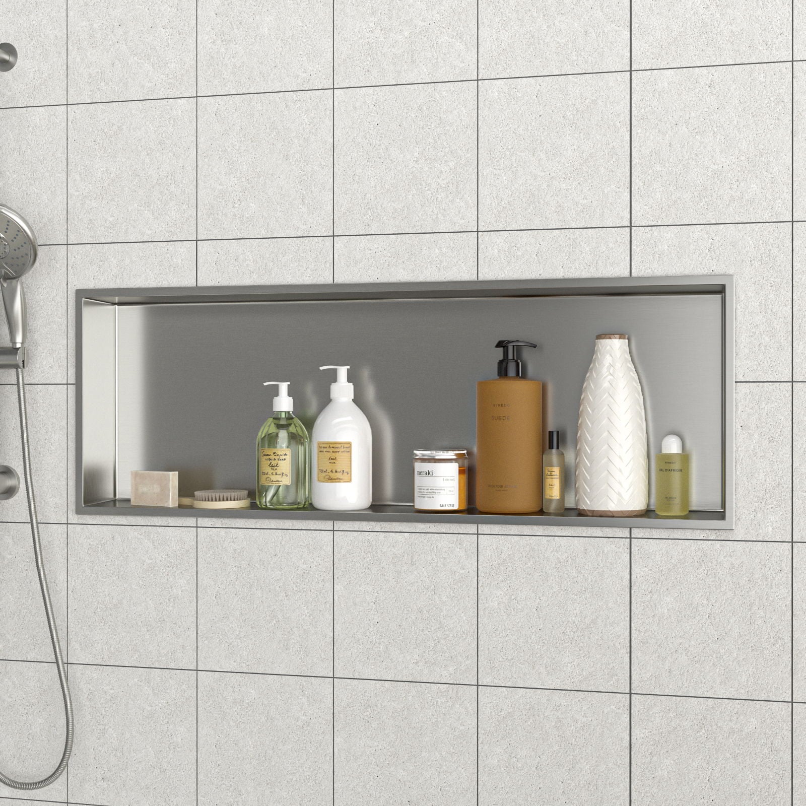 Stainless Steel Shower Niche With Seamless Design For Bathroom Storage