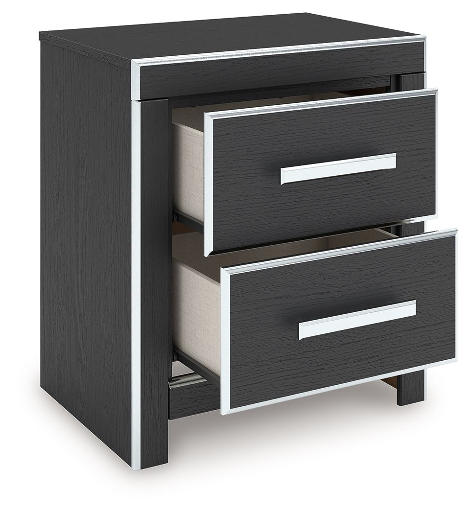 Zuraleus - Two Drawer Night Stand - Black