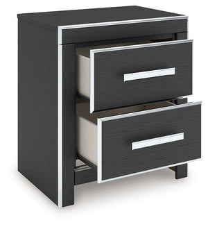 Zuraleus - Two Drawer Night Stand - Black