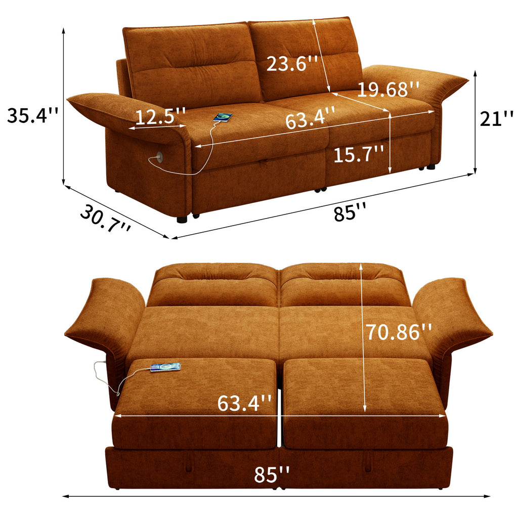 Sofa Bed With Convertible Design, Living Room Furniture