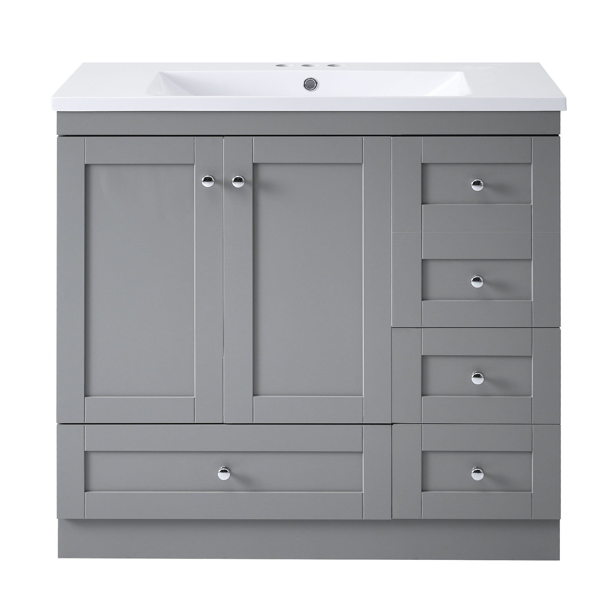 Shaker Free Standing Bathroom Vanity Cabinet With Sink, Soft Close Drawers, Soft Close Doors