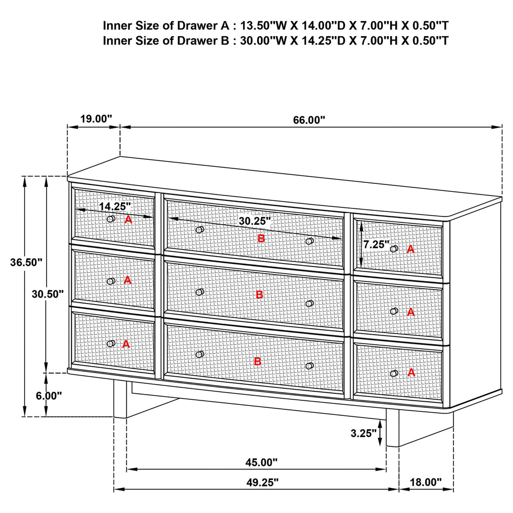 Kimpton - 9 Drawer Dresser Cabinet - Beige