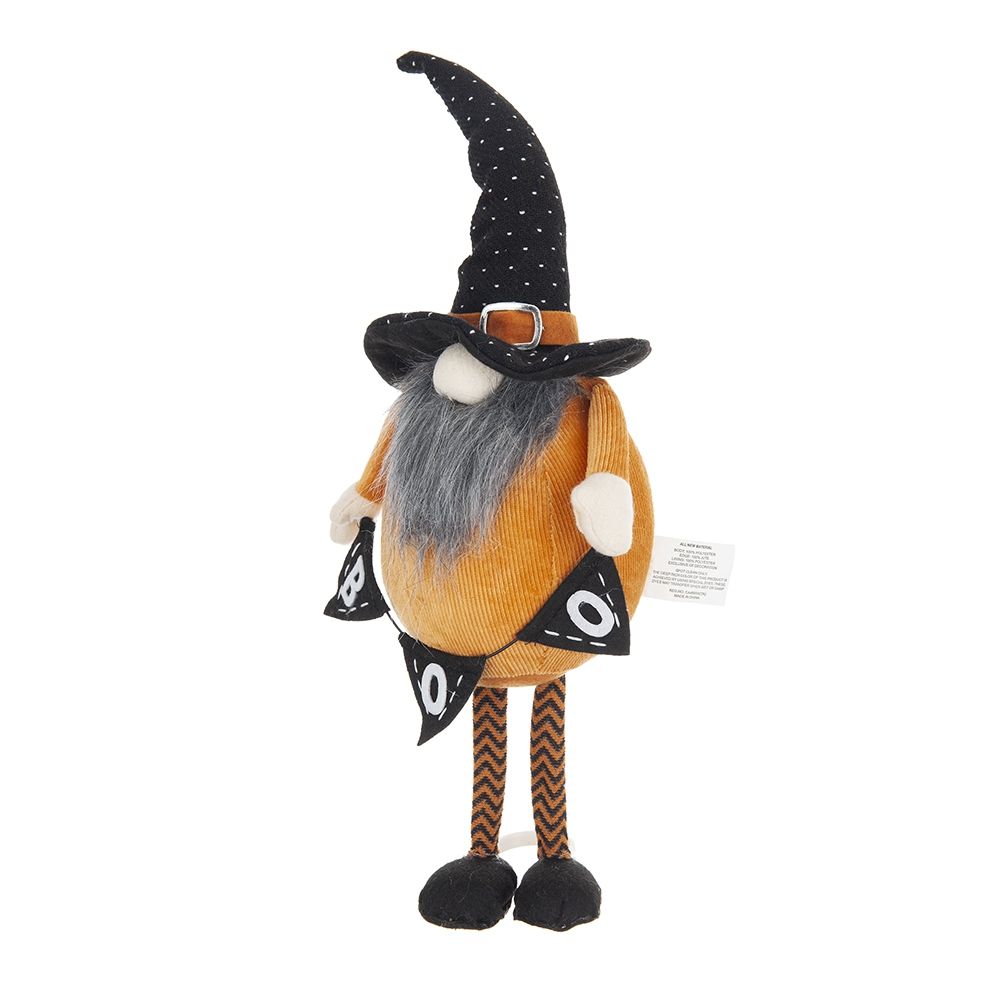 Standing Gnome With Gnome & Holding Banner, For Halloween Decor