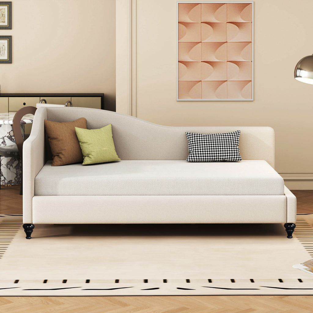 Modern L Shaped Linen Daybed With Legs