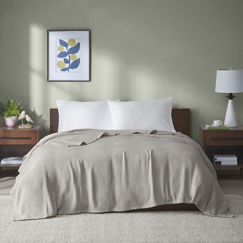 Freshspun Basketweave - Twin Blanket - Gray