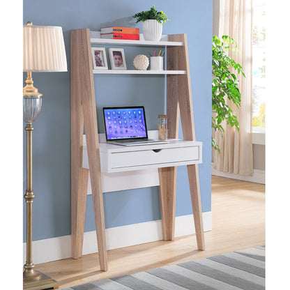 Ladder Desk, Home Office Study Desk With Drawer And Two Shelves