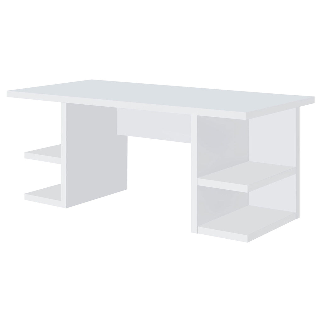 Hannah - 4 Shelf Writing Desk With Open Shelving - White