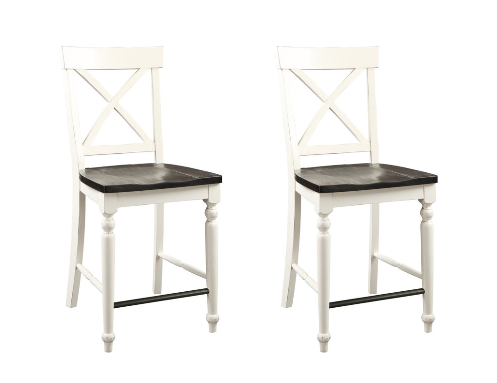 Mountina - 24" Tall Bar Stools (Set of 2) - Brown / White