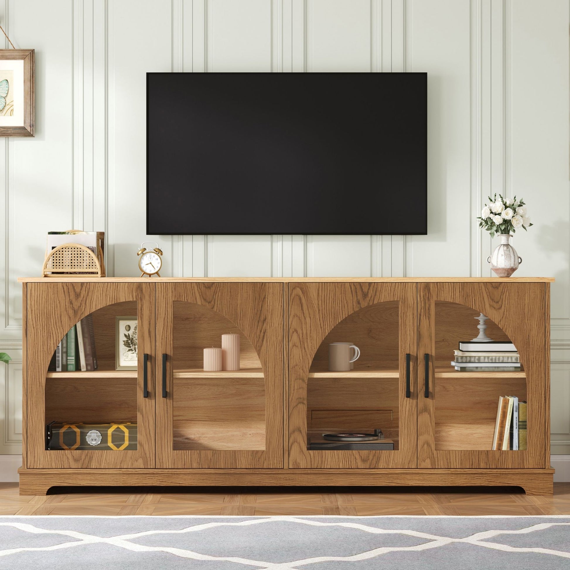 TV Stand With Semi Arched Doors