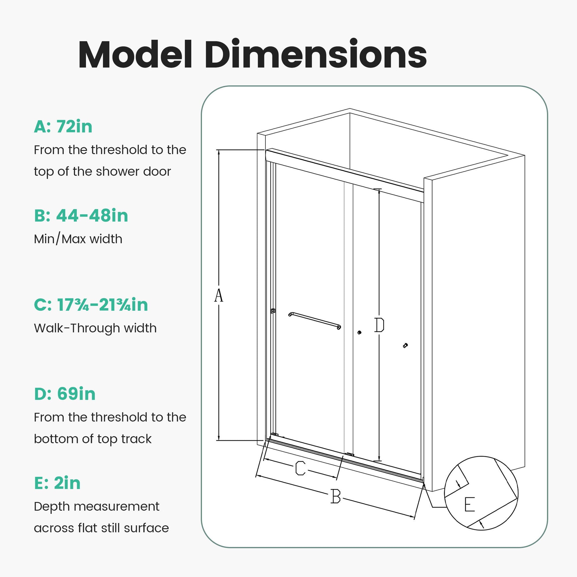 Semi Frameless Double Sliding Shower Door With Tempered Glass